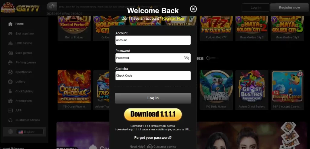 Basic GG777 login instructions