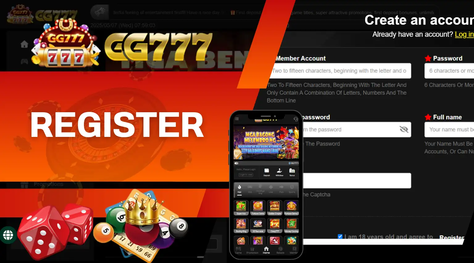 Register GG777